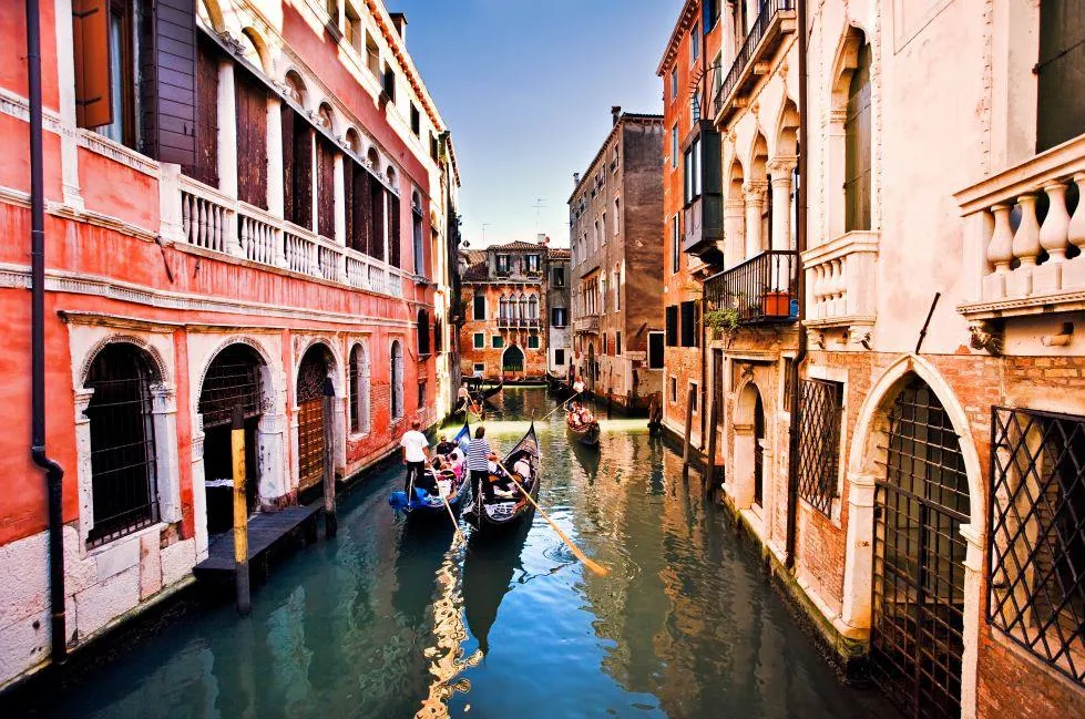 A picturesque view of Venice, Italy, showcasing its iconic canals and historic architecture.